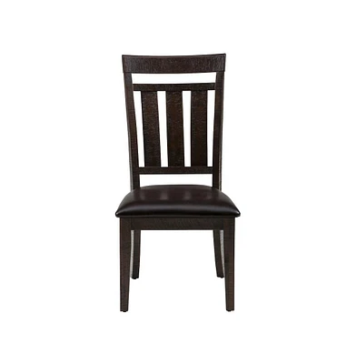 Distressed Rustic Solid Acacia Upholstered Slat-back Dining Chair (Set of 2)