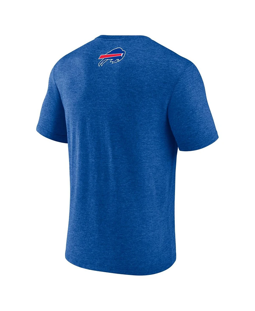 Fanatics Men's Heather Royal Buffalo Bills End Around Tri-Blend T-Shirt