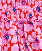 Big Girl Floral Smocked Jersey Cotton Dress, Exclusively at Macy's