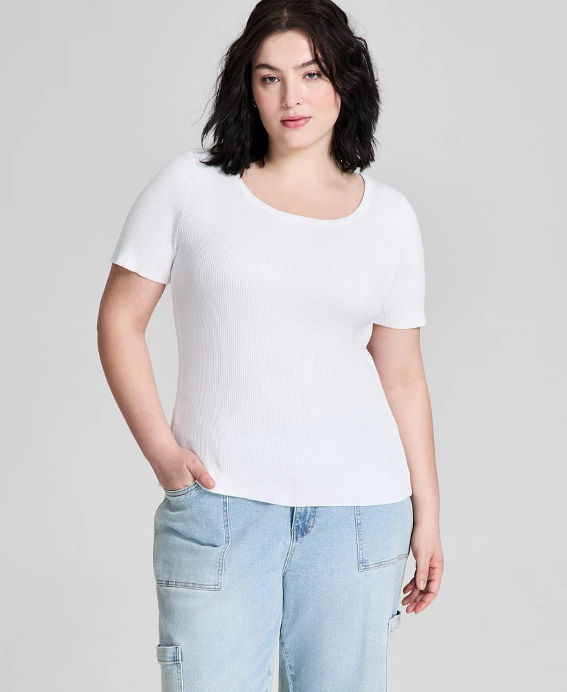 And Now This Trendy Plus Short-Sleeve Sweater, Exclusively at Macy's