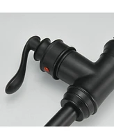 Single Hole Single-Handle High Arc Bathroom Faucet With Swivel Spout in Matte Black