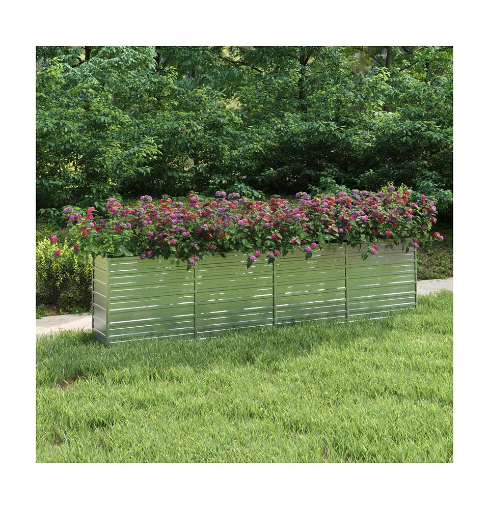Garden Raised Bed 126"x15.7"x30.3" Galvanized Steel Silver