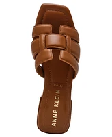 Anne Klein Women's Loyal Square Toe Slide Flat Sandals