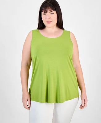 Jm Collection Plus Scoop-Neck Sleeveless Top, Exclusively at Macy's