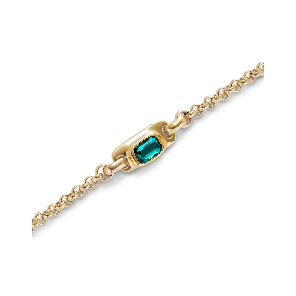 UNOde50 Green Crystal Chain Bracelet