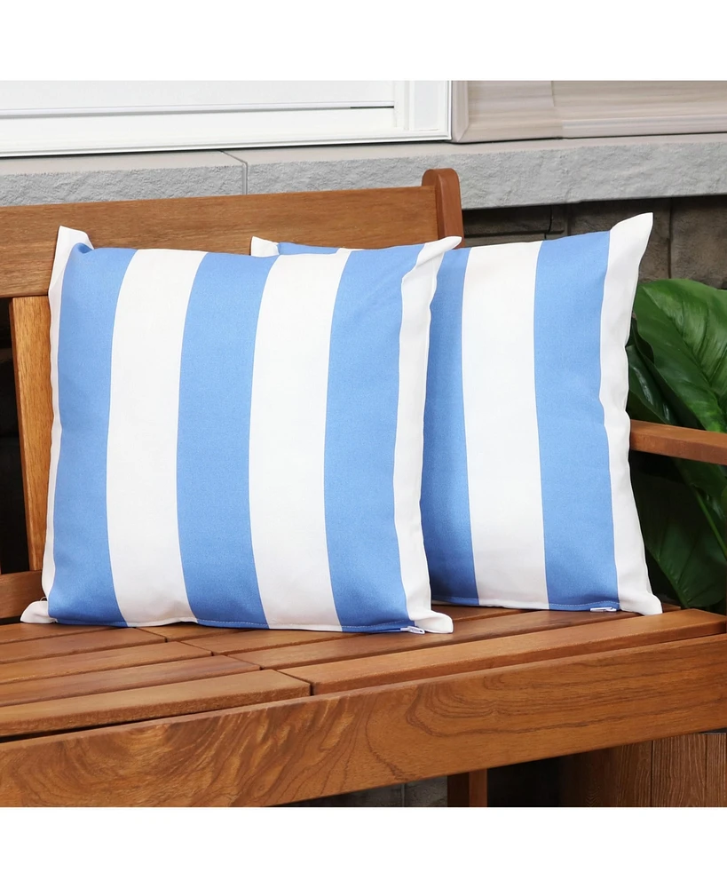 Indoor/Outdoor Weather-Resistant Polyester Lumbar Decorative Pillow with Zipper Closure - 2pk