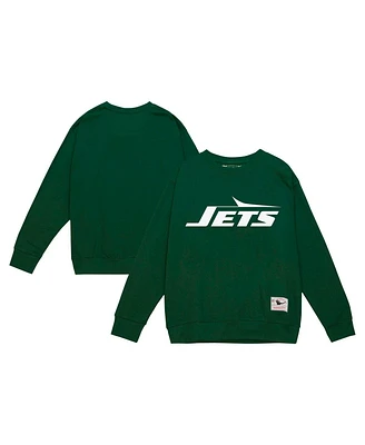 Mitchell & Ness Men's Dark Green New York Jets Basic Fleece Pullover Sweatshirt