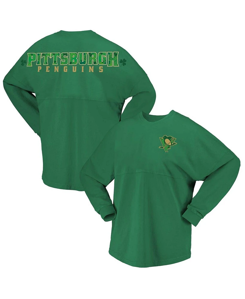 Fanatics Women's Kelly Green Pittsburgh Penguins St. Patrick's Day Spirit Jersey T-Shirt