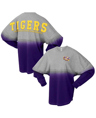Spirit Jersey Men's and Women's Purple/Gray Lsu Tigers Ombre Long Sleeve T-Shirt