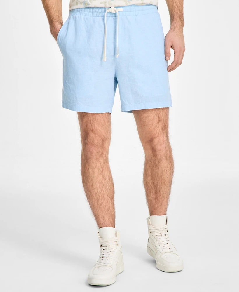Sun + Stone Men's Chase Regular-Fit 6" Linen Blend Shorts, Exclusively at Macy's