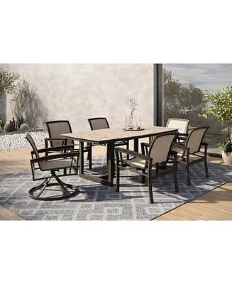Bartow Outdoor 7-pc Dining Set (Rectangular Table, 4 Dining Chairs & 2 Swivel Chairs), Created for Macy's