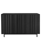 Wave Pattern Storage Cabinet with 2 Doors and 2 Drawers, Adjustable, Suitable for Study, Entrance and Living Room