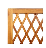 Planter with Trellis and Shelf 21.7"x11.6"x59.8" Solid Wood Acacia