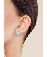 Rachel Zoe Sterling Silver Pave Round Stud Earrings