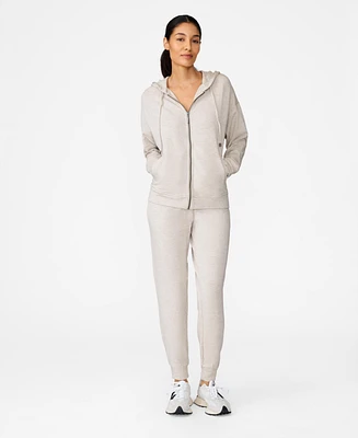 Cable & Gauge Women's Comfort Rib Zip Front Hoodie & Jogger Matching Set