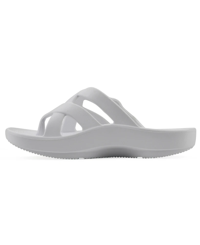 White Mountain Women's Rip Round Toe Flat Sandals