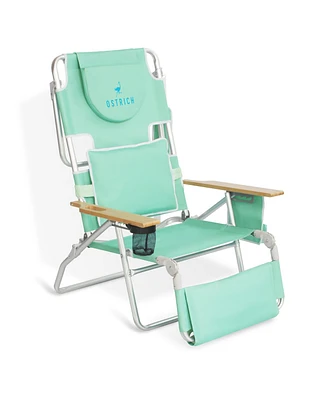 Ostrich Deluxe 3N1 Lightweight Outdoor Lawn Beach Lounge Chair w/Footrest, Teal