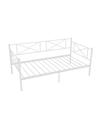 Platform Bed with Heavy-duty Metal Slat Support