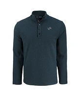 Cutter & Buck Men's Black Detroit Lions Hunts Point Eco Textured Fleece Half-Snap Sweatshirt