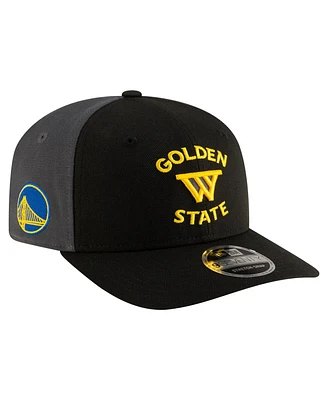 New Era Men's Black/Charcoal Golden State Warriors Statement Edition Jersey Hook 9SEVENTY Stretch-Snap Hat