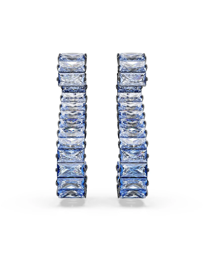 Swarovski Matrix Ruthenium Plated Drop Earrings