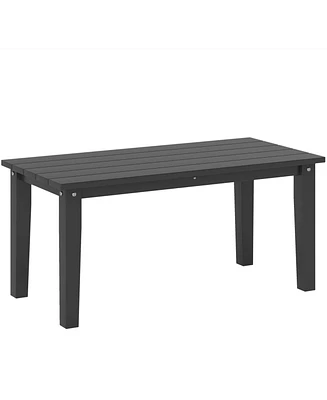 Outsunny Hdpe Outdoor Table, Recgle Slatted Patio