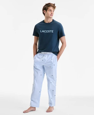 Lacoste Men's Regular-Fit Croc Stripe Pajama Pants