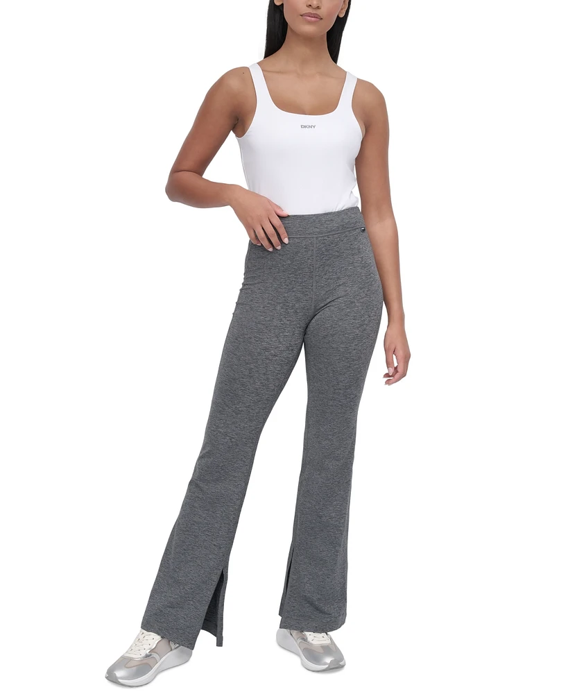 Dkny Sport Women's Space-Dyed Flared-Leg Vent-Hem Pants