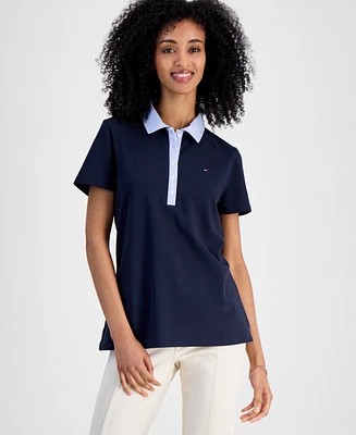 Tommy Hilfiger Women's Mixed Media Cornell Polo Shirt