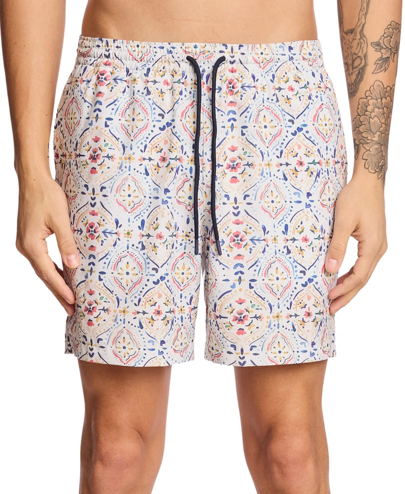 Paisley & Gray Men's Gilligan Regular-Fit Abstract Floral 6" Swim Trunks