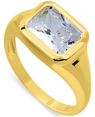 Giani Bernini Cubic Zirconia Bezel Solitaire Ring Sterling Silver, Exclusively at Macy's (Also Available 18k Gold-Plated Silver)