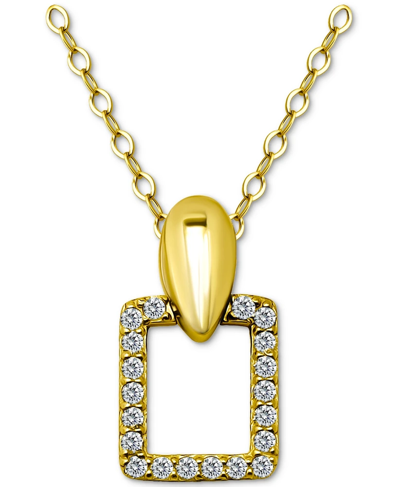 Giani Bernini Cubic Zirconia Doorknocker Pendant Necklace (1/2 ct. t.w.) 18k Gold over Sterling Silver, 16" + 2" extender