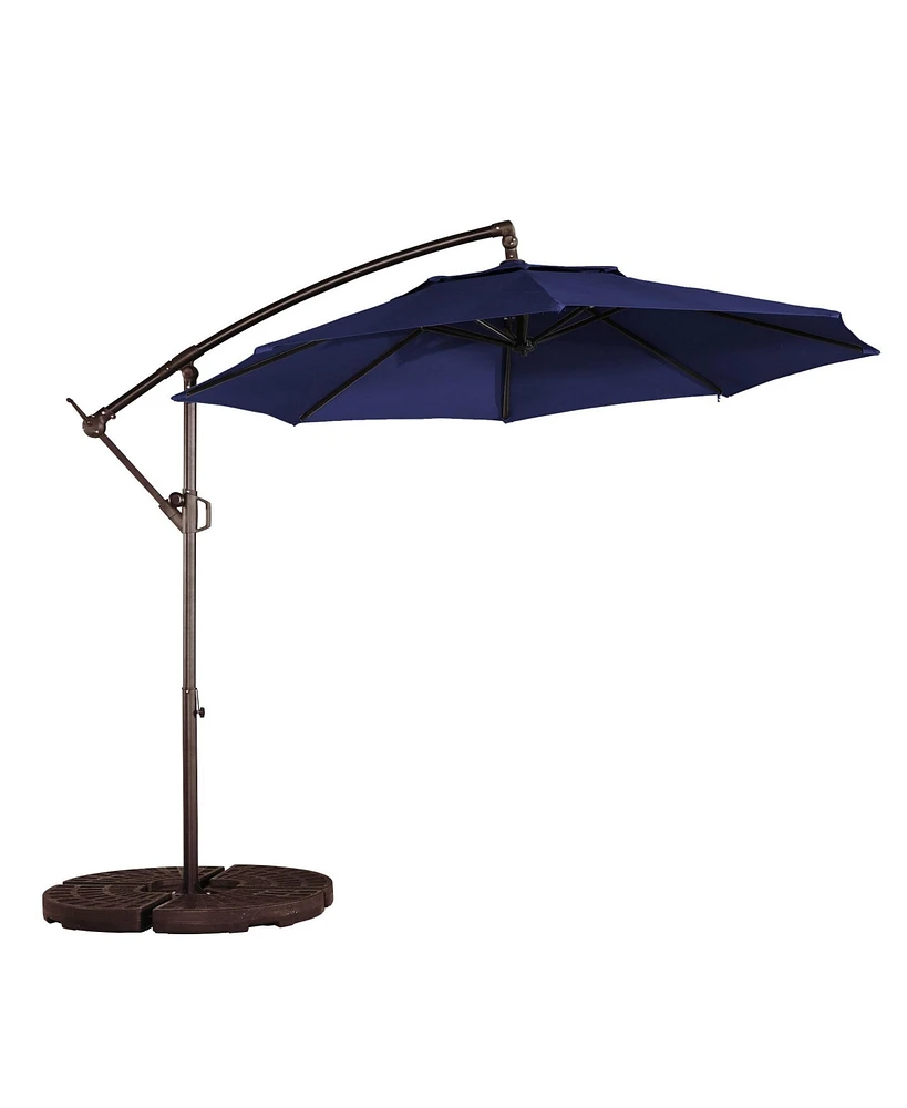 10 Ft Cantilever Patio Umbrella Offset Crank Large Outdoor Pool for Backyard Garden Deck Without Base