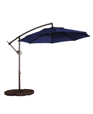 10 Ft Cantilever Patio Umbrella Offset Crank Large Outdoor Pool for Backyard Garden Deck Without Base