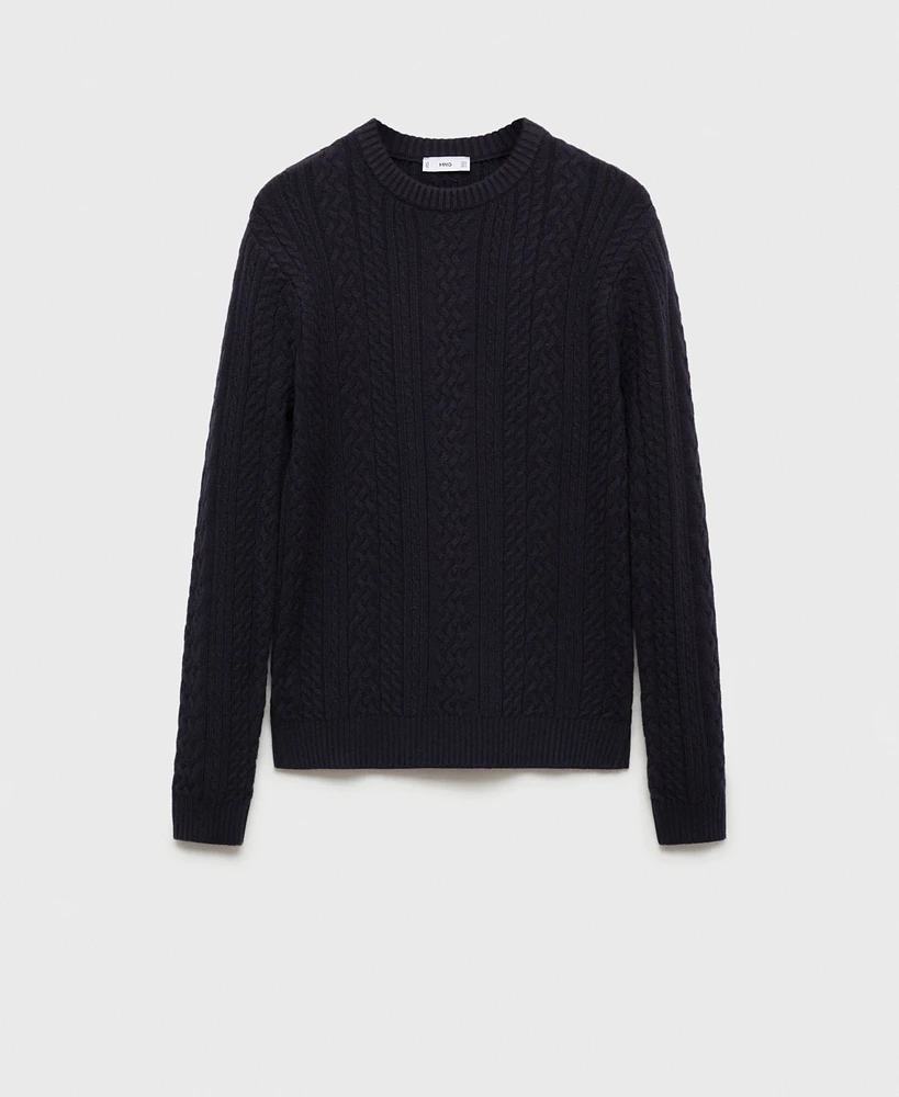 Mango Men's Slim-Fit Braided Knit Sweater