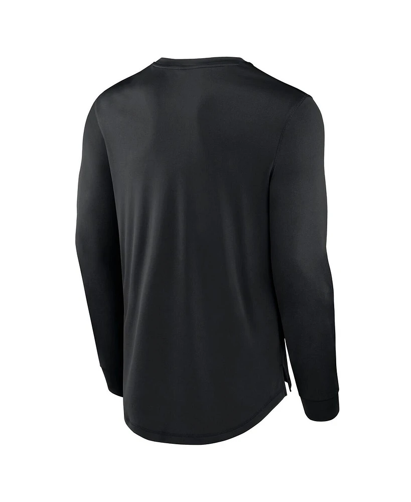Fanatics Men's Black New England Patriots Blackout Long Sleeve T-Shirt