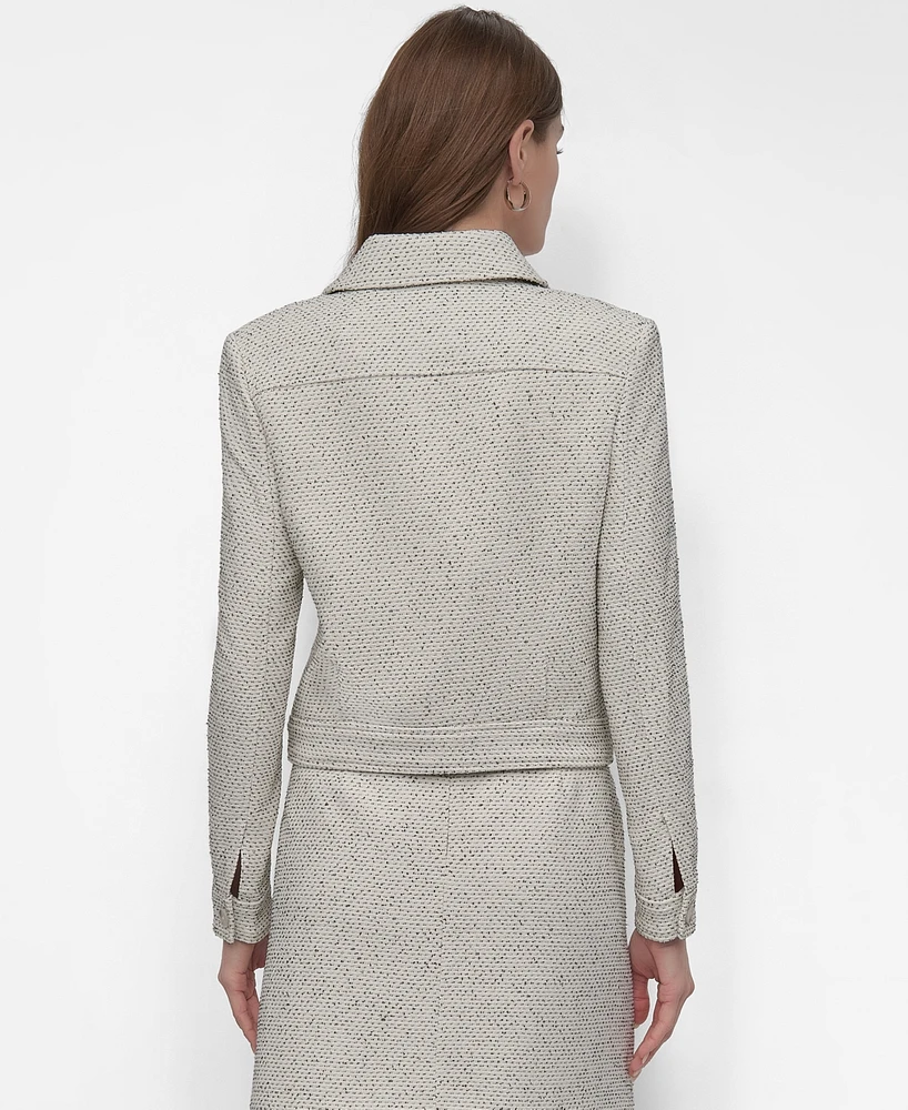 Dkny Women's Button-Front Long-Sleeve Crop Jacket