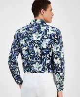 Bar Iii Men's Slim Fit Long Sleeve Button-Front Isola Bella Floral Print Shirt, Exclusively at Macy's