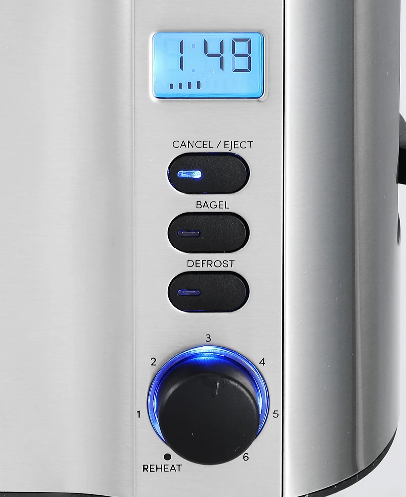 Elite Cuisine 2-Slice Lcd Toaster with Bagel Function