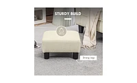 Footstool Ottoman – Small Padded Foot Rest for Living Room, Office, or Reading Nook