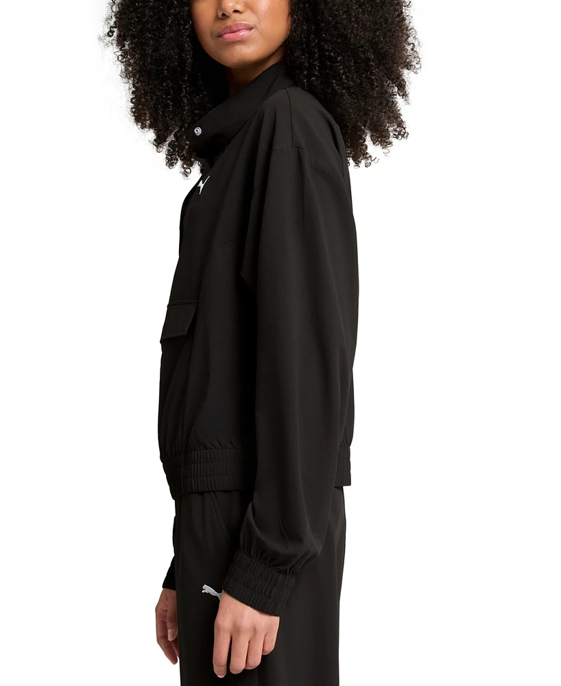 Puma Women's Essential Ripstop Snap-Placket Jacket