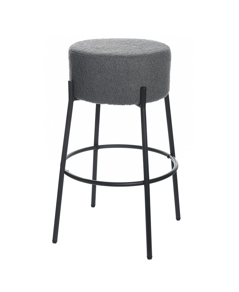 StyleCraft Home Collection 29" Soloist Boucle Upholstered Minimalist Bar Stool