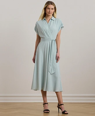 Lauren Ralph Women's Floral Belted Crepe Dress