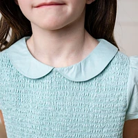 Hope & Henry Toddler Girls Puff Sleeve Smocked Party Dress with Peter Pan Collar