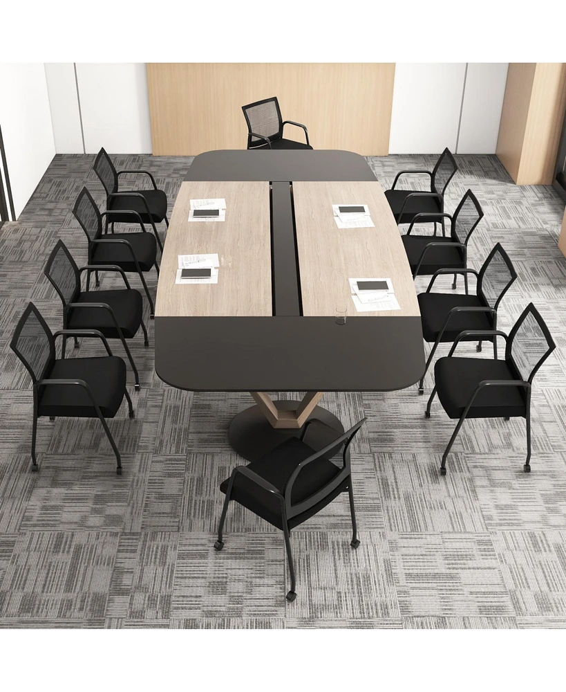 2-Piece Office Guest Chairs on Wheels with Armrests Comfortable and Mobile Seating for Reception or Conference Rooms