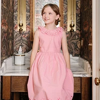 Hope & Henry Toddler Girls Ruffle Collar Party Dress with Eyelet Embroidery