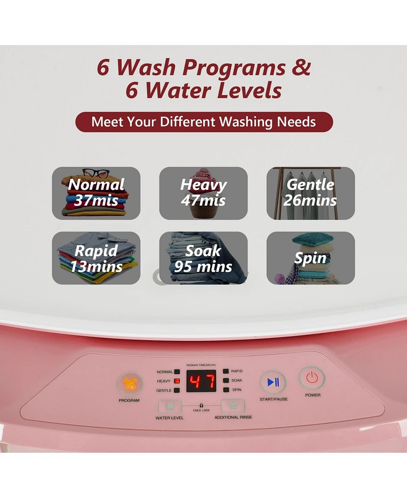 8lbs Portable Fully Automatic Washing Machine with Drain Pump