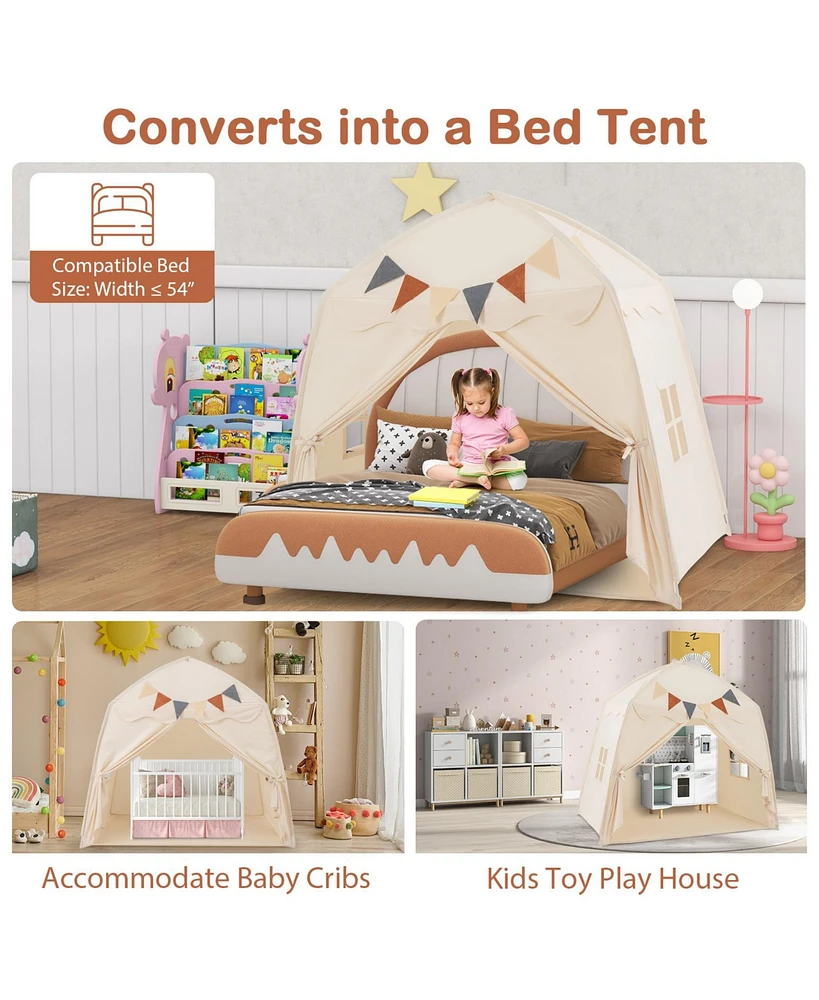 Kids Play Tent Bed with String Lights Extra Large Playhouse