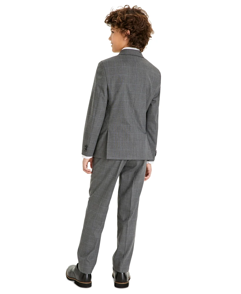 Michael Kors Big Boys Classic-Fit Windowpane Suit