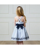 Hope & Henry Toddler Girls Heirloom Sleeveless Special Occasion Sundress with Bow Back Detail and Embroidery